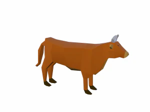 mucca bassa poli Modello 3D