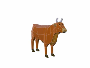 mucca bassa poli Modello 3D