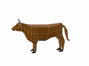 mucca bassa poli Modello 3D