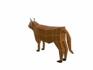 mucca bassa poli Modello 3D