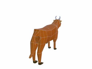 mucca bassa poli Modello 3D
