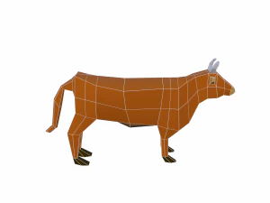 mucca bassa poli Modello 3D
