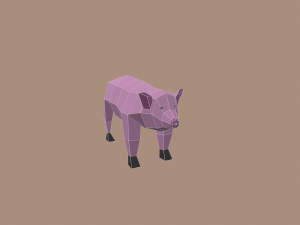 pig low poly Modelo 3D