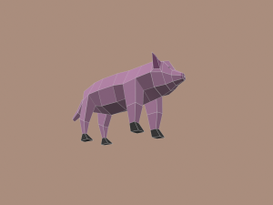 pig low poly Modelo 3D