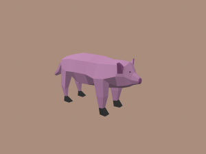 pig low poly Modelo 3D