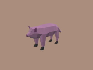 pig low poly Modelo 3D