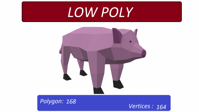 pig low poly Modelo 3D .c4d .max .obj .3ds .fbx .stl .blend 