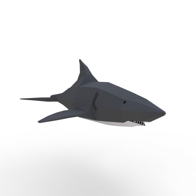 shark cartoon 3D Модель .c4d .max .obj .3ds .fbx .stl .blend 