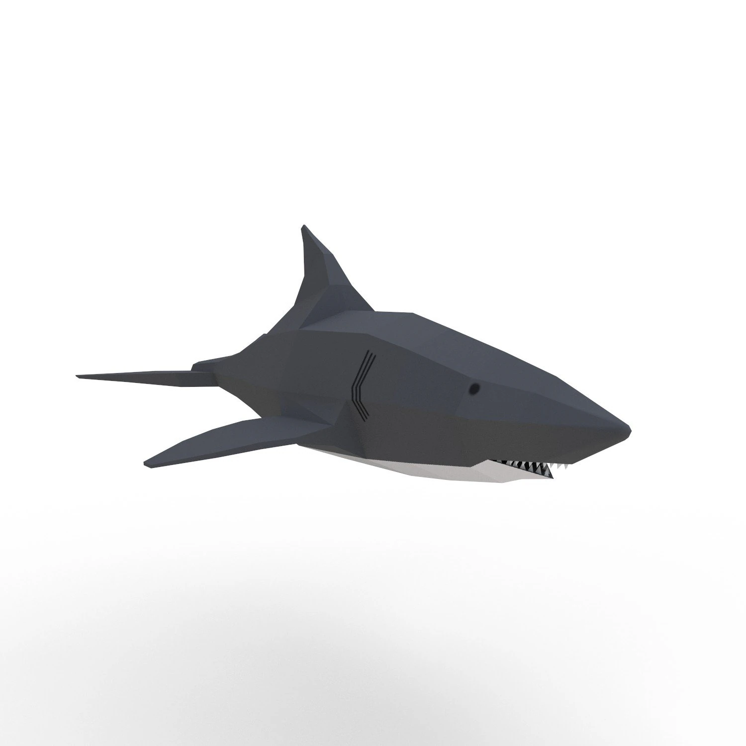 shark cartoon 3D Model .c4d .max .obj .3ds .fbx .stl .blend 