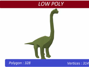 dinosauro brachiosauro basso poli Modello 3D