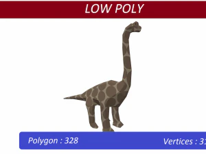 dinossauro braquiossauro baixo poli Modelo 3D