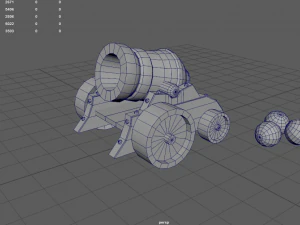 stylized cannon - pbr 3D Model