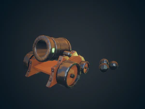 stylized cannon - pbr 3D Model