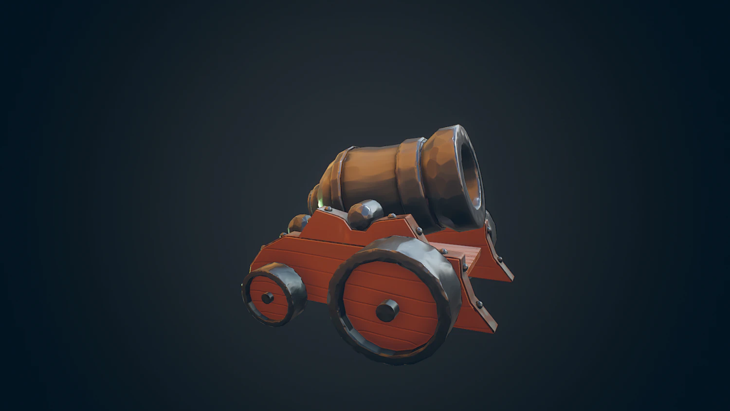 stylized cannon - pbr 3D Model .c4d .max .obj .3ds .fbx .stl .blend 