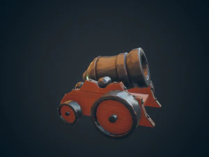 стилизованная пушка - pbr 3D Модель