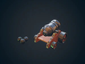 stylized cannon - pbr 3D Model