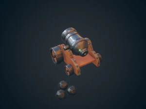 stylized cannon - pbr 3D Model