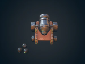 stylized cannon - pbr 3D Model