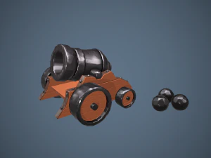 stylized cannon - pbr 3D Model