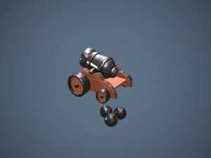 stylized cannon - pbr 3D Model