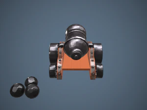 stylized cannon - pbr 3D Model