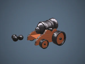 stylized cannon - pbr 3D Model