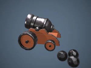stylized cannon - pbr 3D Model
