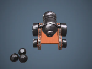 stylized cannon - pbr 3D Model