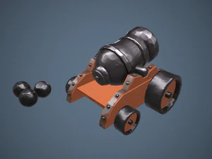 stylized cannon - pbr 3D Model