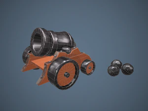 stylized cannon - pbr 3D Model