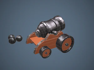stylized cannon - pbr 3D Model