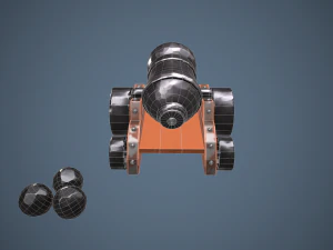 stylized cannon - pbr 3D Model
