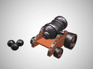 stylized cannon - pbr 3D Model