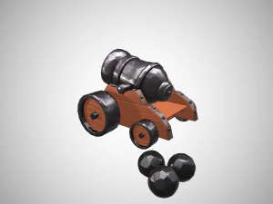 stylized cannon - pbr 3D Model