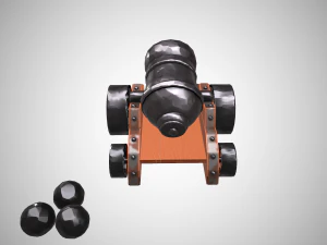 stylized cannon - pbr 3D Model