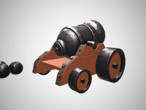 stylized cannon - pbr 3D Model
