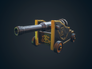 pirate cannon stylized - pbr Modelo 3D