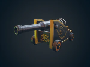 pirate cannon stylized - pbr 3D Model