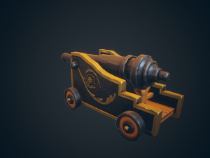 pirate cannon stylized - pbr Modelo 3D