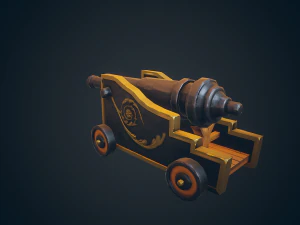 pirate cannon stylized - pbr 3D Model