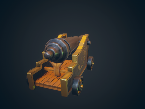 pirate cannon stylized - pbr Modelo 3D