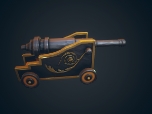 pirate cannon stylized - pbr Modelo 3D