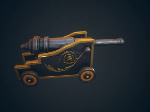 pirate cannon stylized - pbr 3D Model