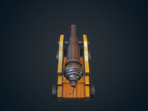 pirate cannon stylized - pbr Modelo 3D