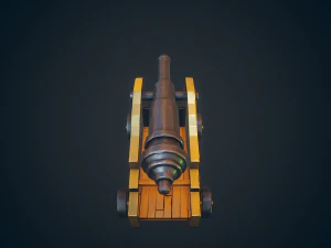 pirate cannon stylized - pbr 3D Model