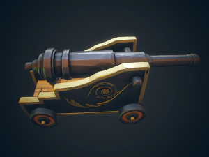 pirate cannon stylized - pbr Modelo 3D