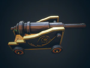 pirate cannon stylized - pbr 3D Model
