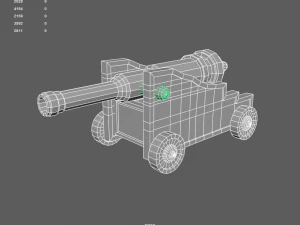 pirate cannon stylized - pbr 3D Model