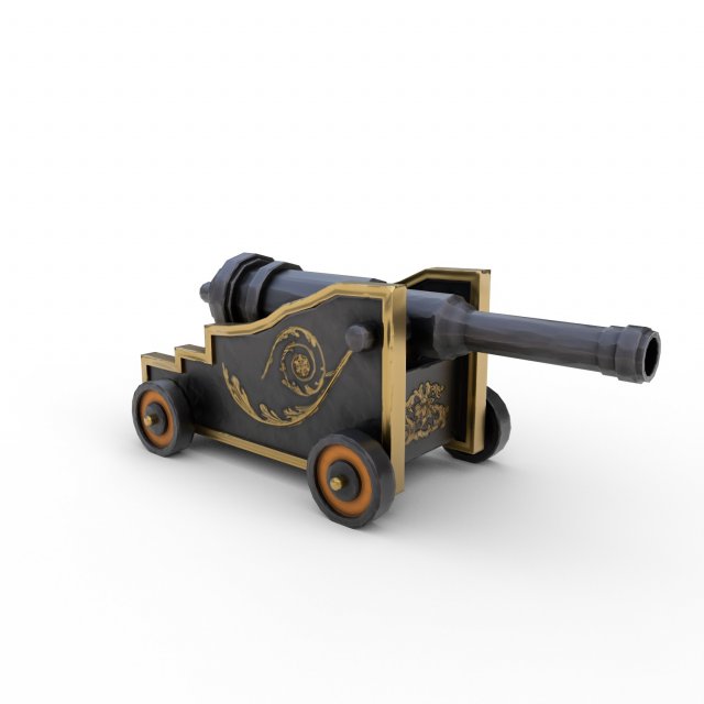 pirate cannon stylized - pbr Modelo 3D .c4d .max .obj .3ds .fbx .stl .blend 