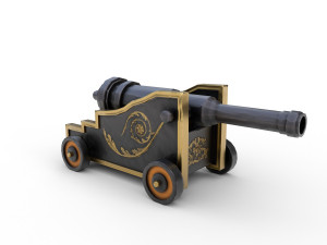 pirate cannon stylized - pbr Modelo 3D